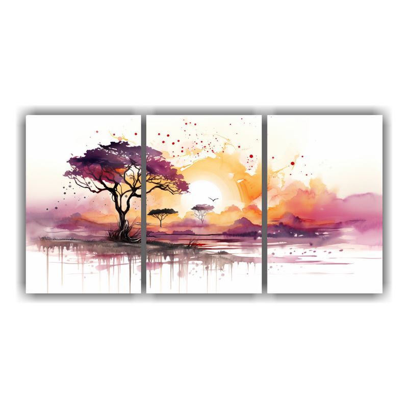 GENERICO - Pinturas Decorativas De La Sabana Y El Desierto En Colores A 240x120cm