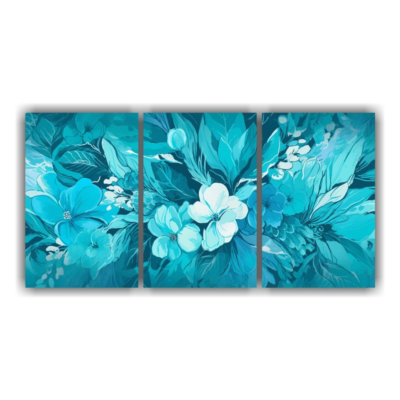 GENERICO - Cuadro Decorativo Con Tonos Turquesa Y Azul En Ambiente Neon 240x120cm