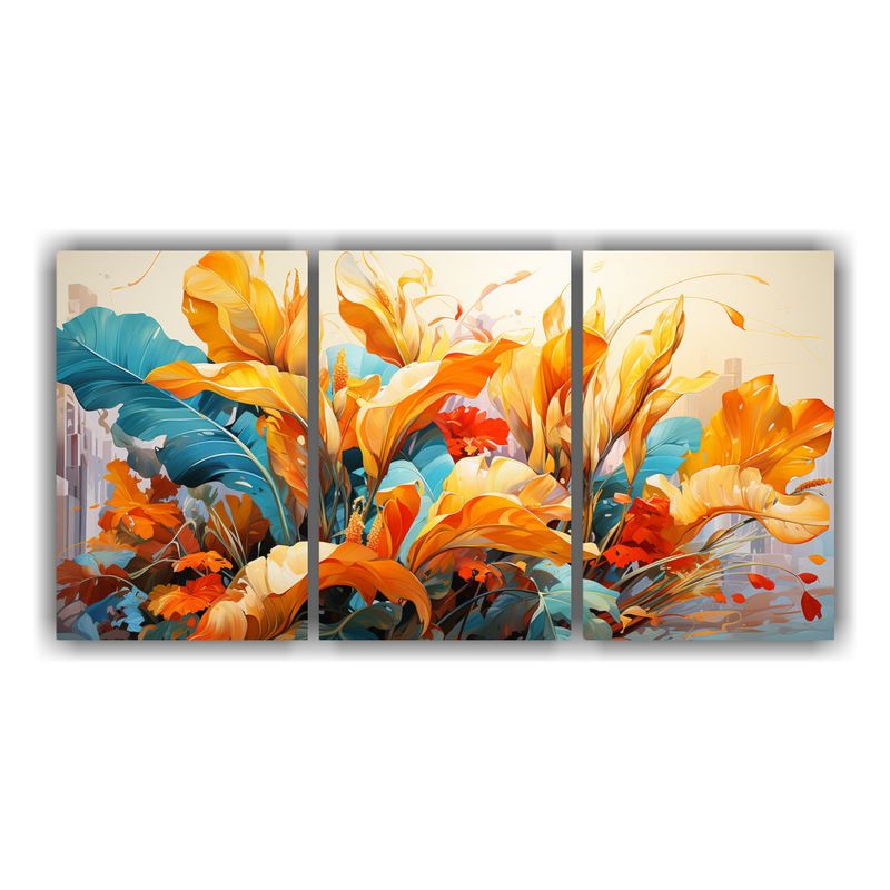GENERICO - Pintura Abstracta Multicolor Árbol De Plátano En Naranja Y 240x120cm