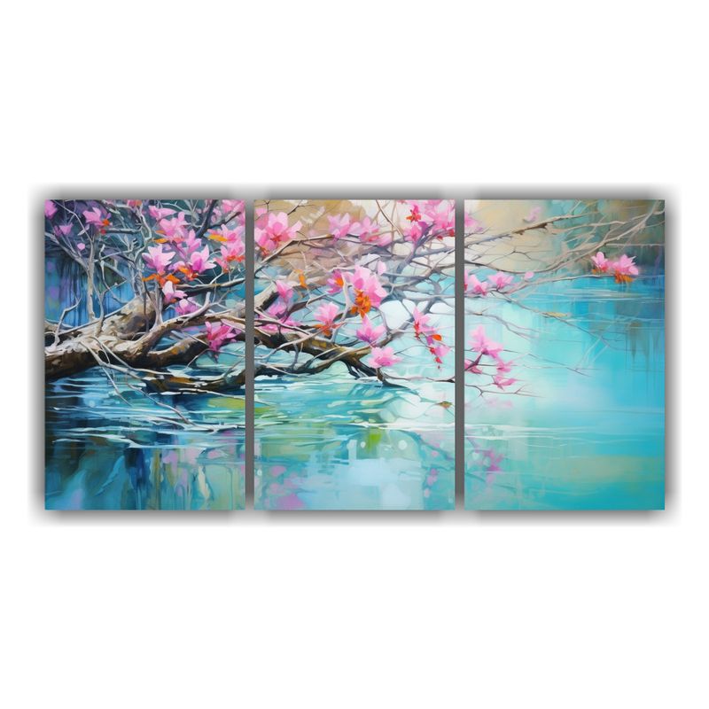 GENERICO - Artes Diseño Efecto Visual Árbol Manglar Turquesa Y Rosa P 240x120cm