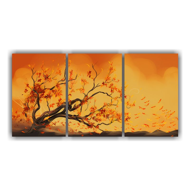 GENERICO - Pintura Impactante De Un Árbol Ocotillo En Colores Naranja  240x120cm