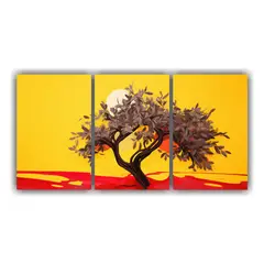 GENERICO - Set 3 Pinturas Decorativas Cálidas Intenso Árbol De Olivo 240x120cm
