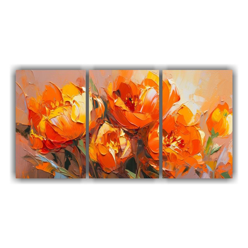 GENERICO - Lienzos Estilo Galería, Espacio En Tonos Naranja Y Dorado P 240x120cm