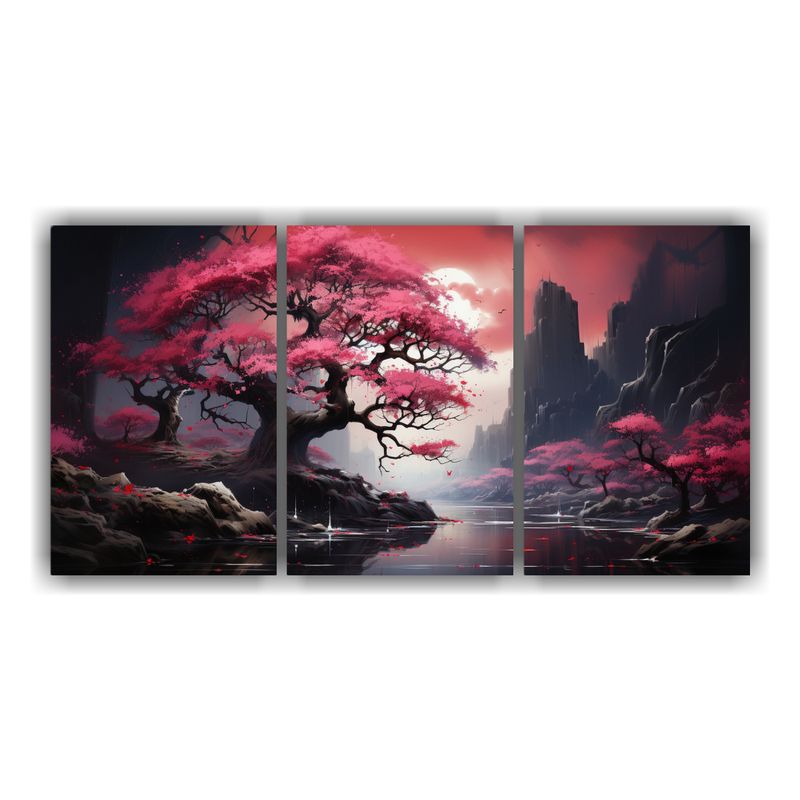 GENERICO - Pinturas Decorativas Estilo Galería Enigmático De Tres Com 240x120cm