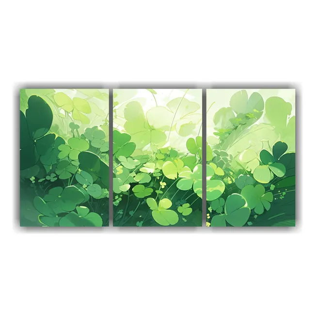 GENERICO - Conjunto 3 Telas Vanguardia Lineales Colores Verde Atmosfera 240x120cm