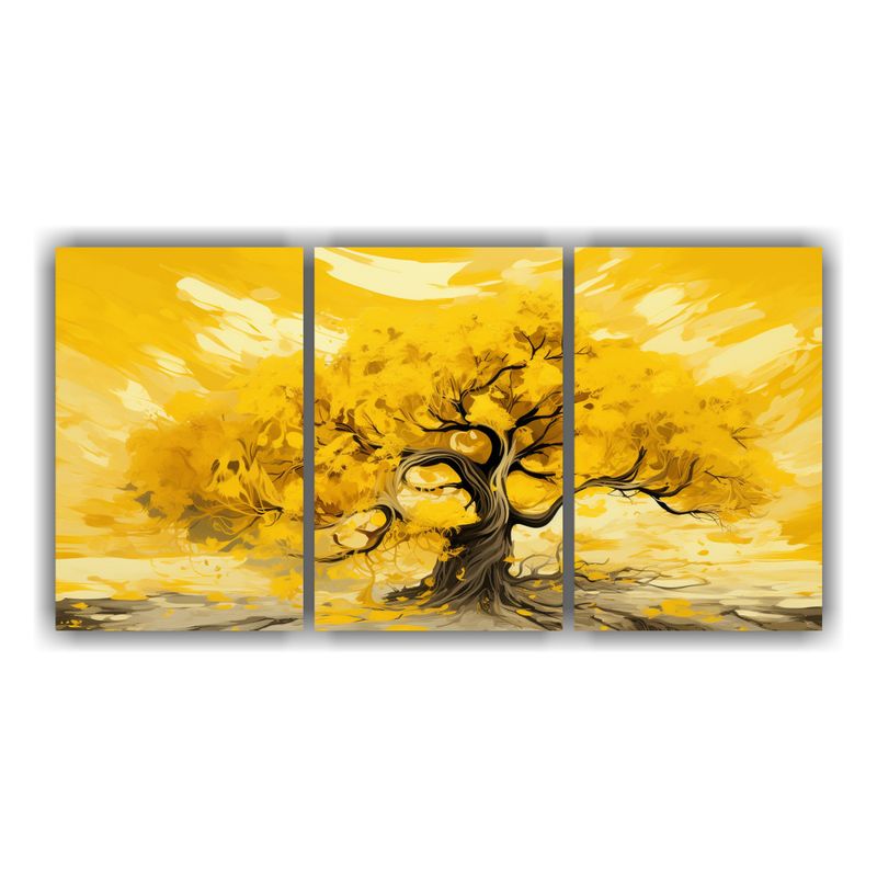 GENERICO - Pintura Decorativa única De Árbol De Ciprés En Amarillo Y 240x120cm