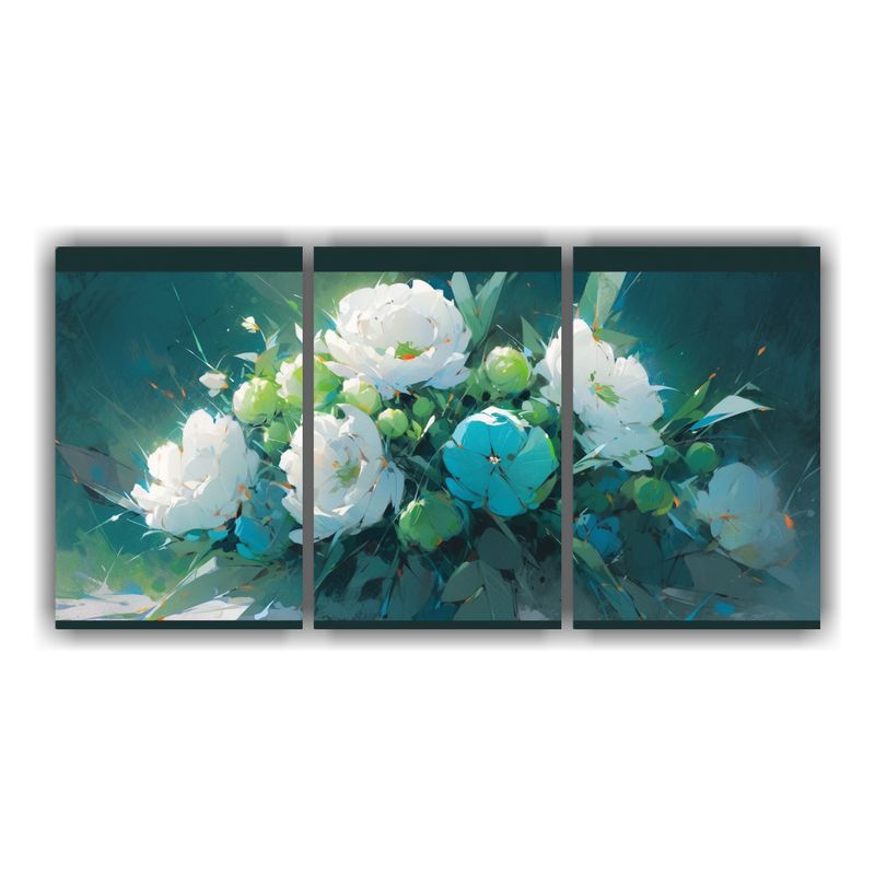 GENERICO - Cuadro De Lienzo Conceptual Elegante En Colores Verde Y Azul 240x120cm