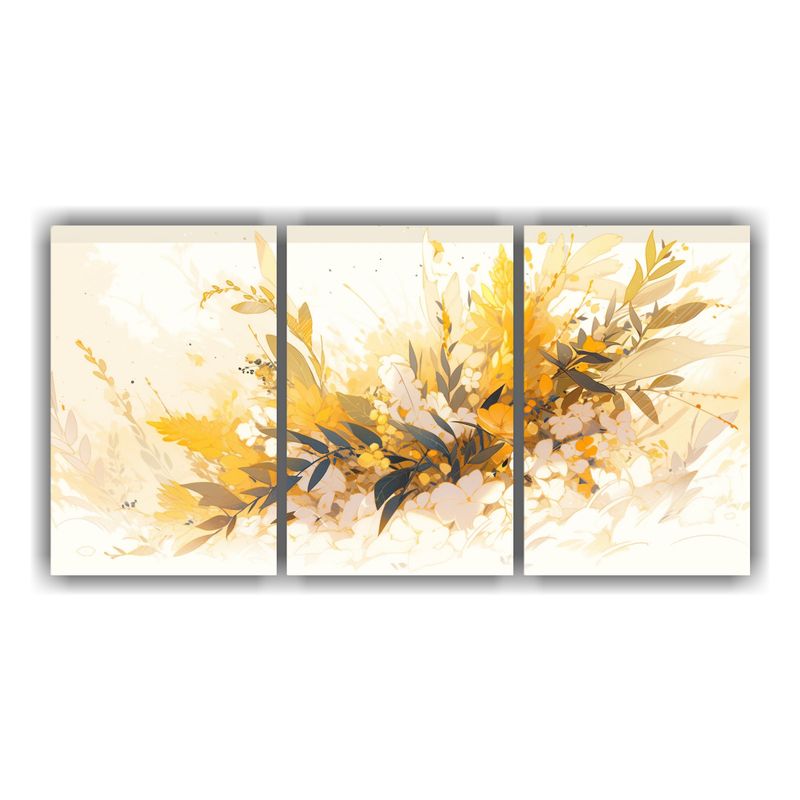 GENERICO - Cuadros Decorativos En Estilo Neonoir, Colores Amarillo Y Bl 240x120cm
