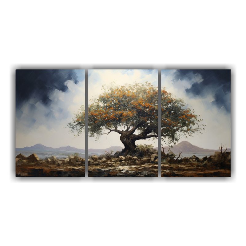 GENERICO - Conjunto 3 Artes Alta Calidad Vida Árbol De Acacia Pintura  240x120cm