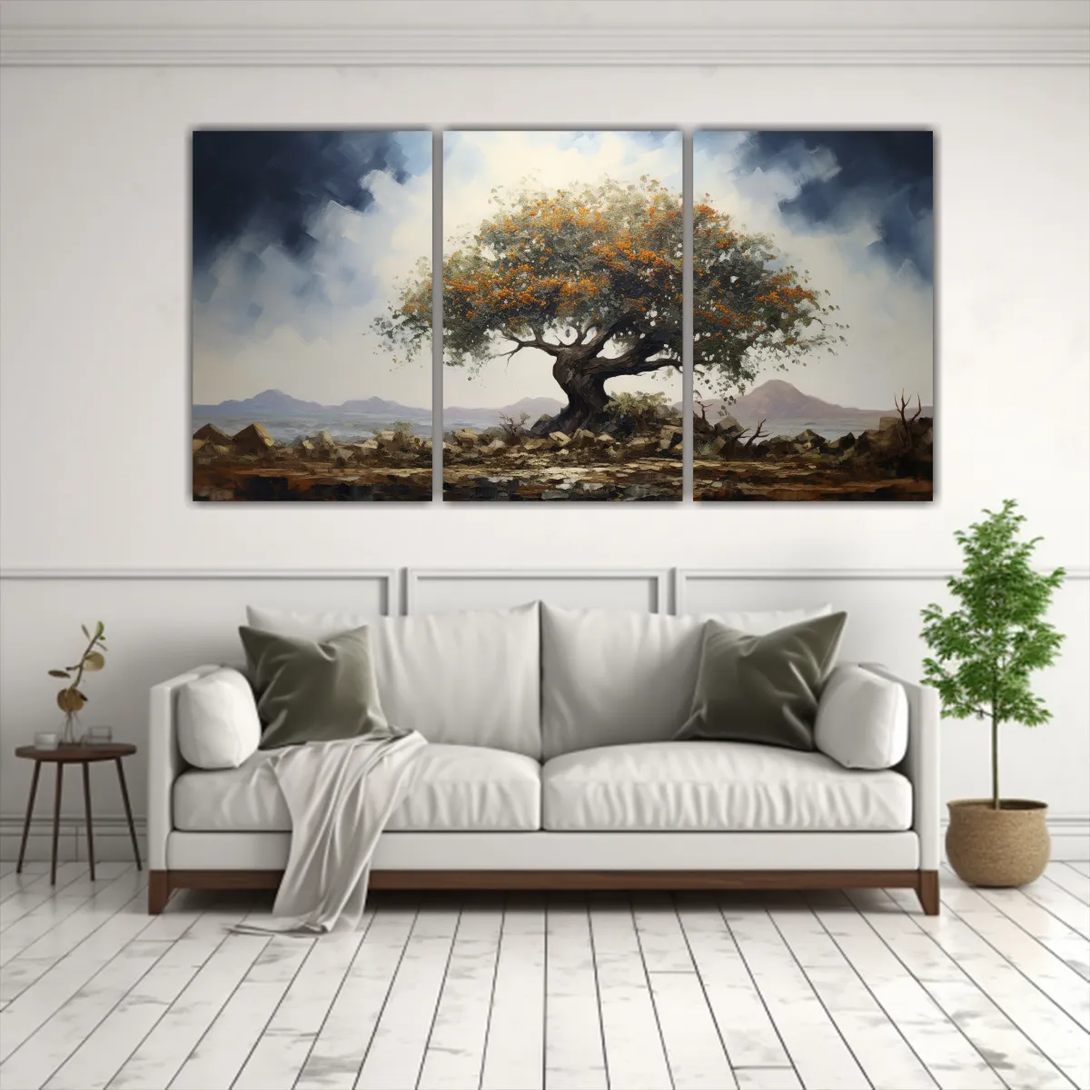 GENERICO - Conjunto 3 Artes Alta Calidad Vida Árbol De Acacia Pintura  240x120cm