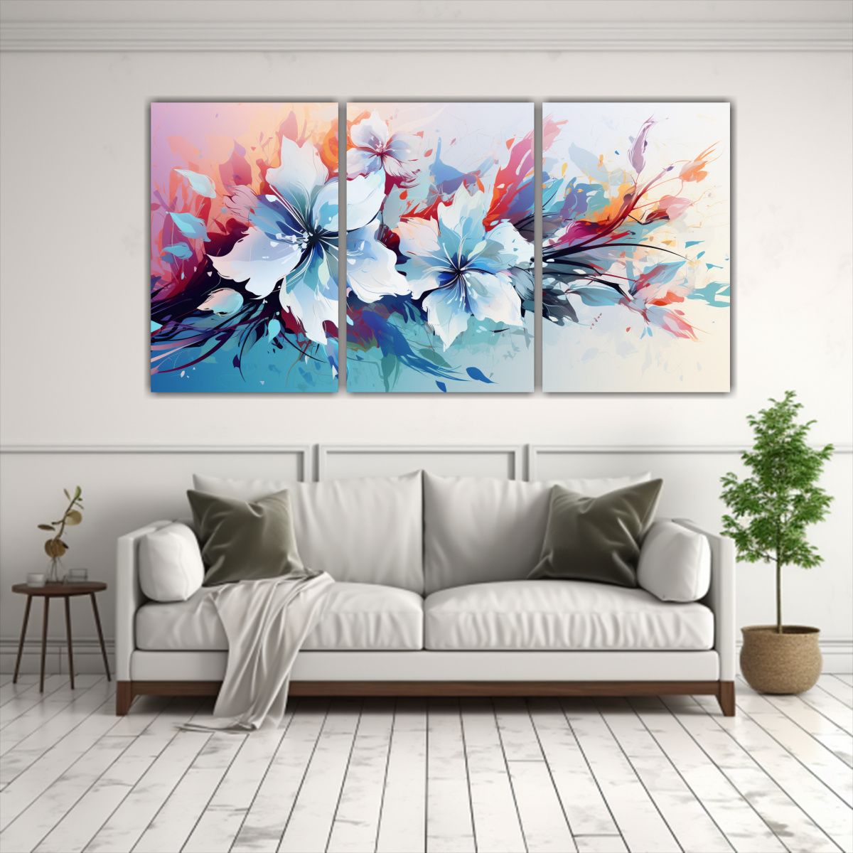 GENERICO - Pinturas Decorativas De Tres Artes: Impacto Visual Blanco Y  240x120cm