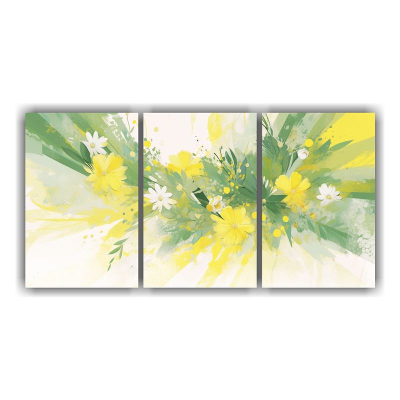 GENERICO - Pinturas Decorativas De Composición Dinámica En Amarillo Y 240x120cm