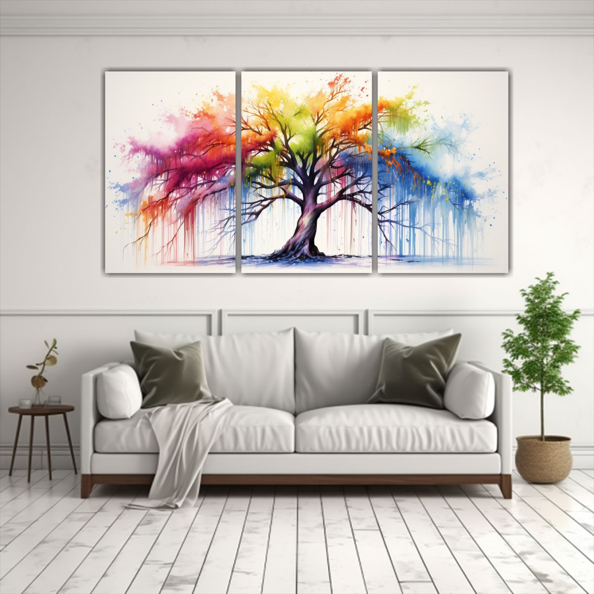 GENERICO - Tríptico Sensibilidad Artística En Colores Arcoíris: Pint 240x120cm