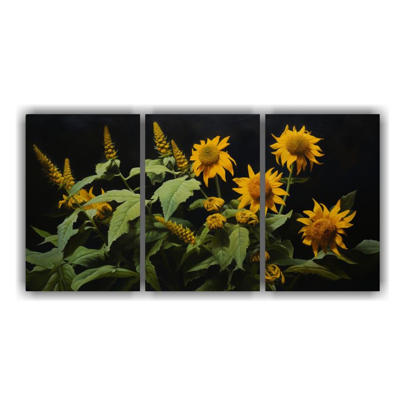 GENERICO - Set 3 Artes Imagen Vida A Flores De Alcachofa De Jerusalén  240x120cm