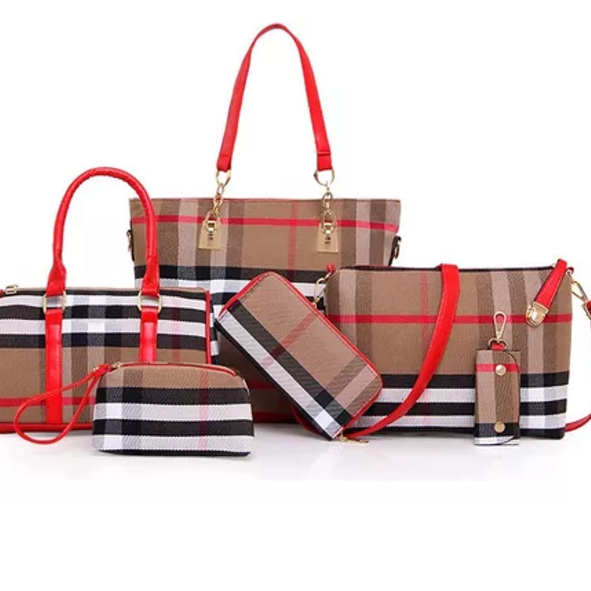 GENERICO - Set 6 Bolsas Mujer Cartera Estampada Moda Crossbody Monedero