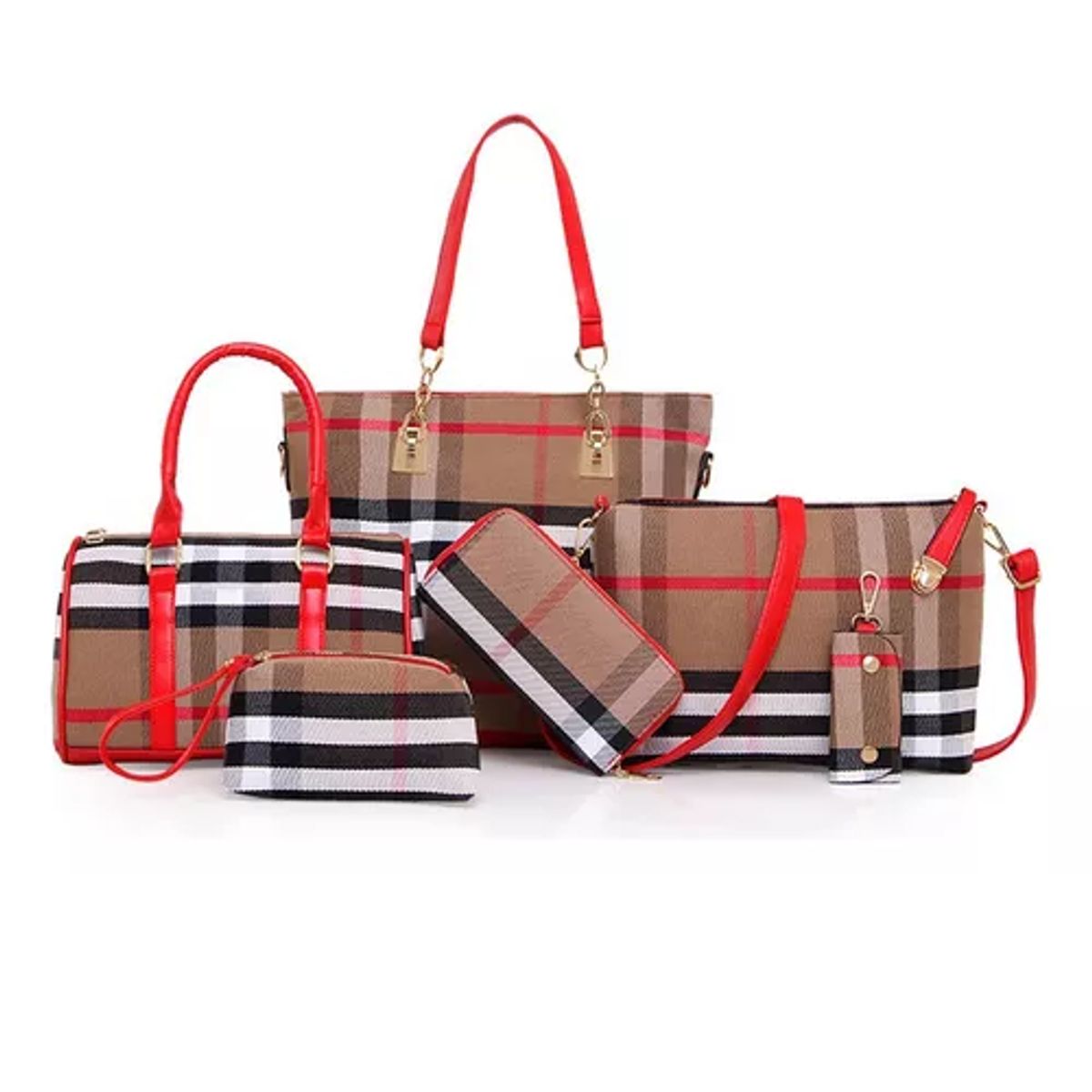 GENERICO - Set 6 Bolsas Mujer Cartera Estampada Moda Crossbody Monedero