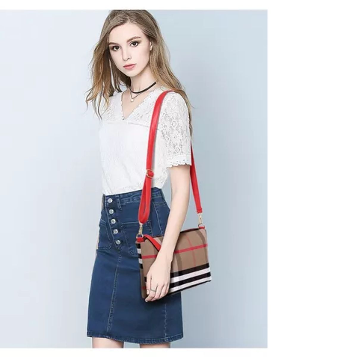 GENERICO - Set 6 Bolsas Mujer Cartera Estampada Moda Crossbody Monedero