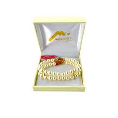 MALLORCA - Pulsera Doble de Perlas de con broche a presión Bañado en Oro