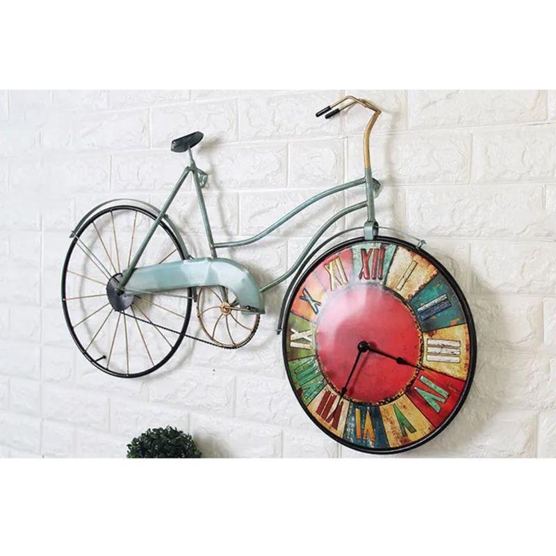 GENERICO - RELOJ PARED VINTAGE BICICLETA COLORES METAL