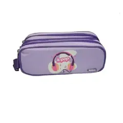 ARTIDIX - Estuche Escolar Morado K-pop Tres Cierres