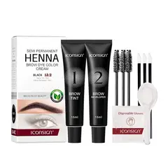 GENERICO - Tinte Semi Permanente Para Cejas y Pestañas Henna 15ml Negro.