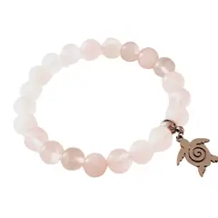 GENERICO - Pulsera de piedra natural cuarzo rosa