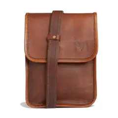 FRANZ MOSSI - Bolso Bandolera De Cuero Real Color Marrón