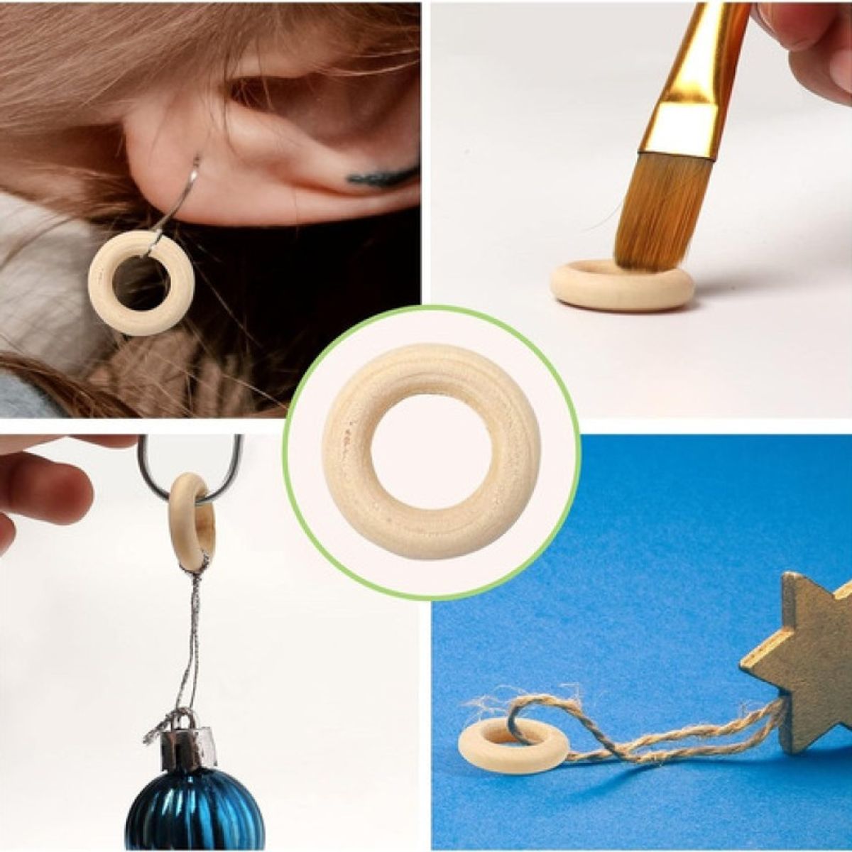 GENERICO - Argollas De Madera 3 Cm Pack 200 Gramos 150 Unidades Aprox