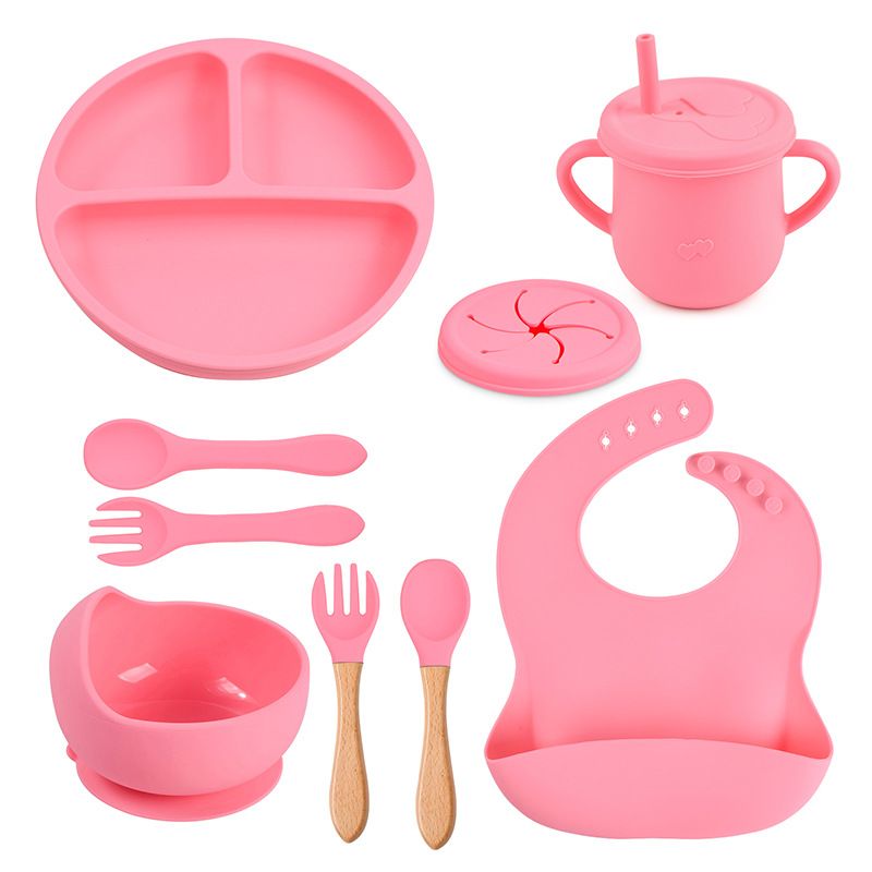 GENERICO - Set Alimentación Silicona Libre Bpa 9 Piezas Antideslizante