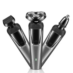 EDWINAYY - Maquina De Afeitar Electrica Barba 3 En 1 Usb Seco Humedo