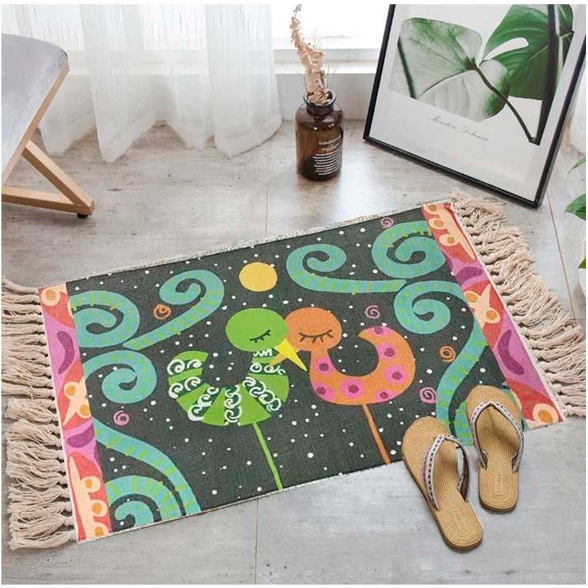 GENERICO - Bajada de cama Kilim de estilo etnico 60x90 cm 01.