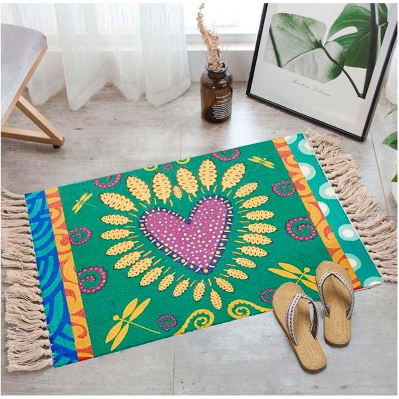 GENERICO - Bajada de cama Kilim de estilo etnico 60x90 cm 02