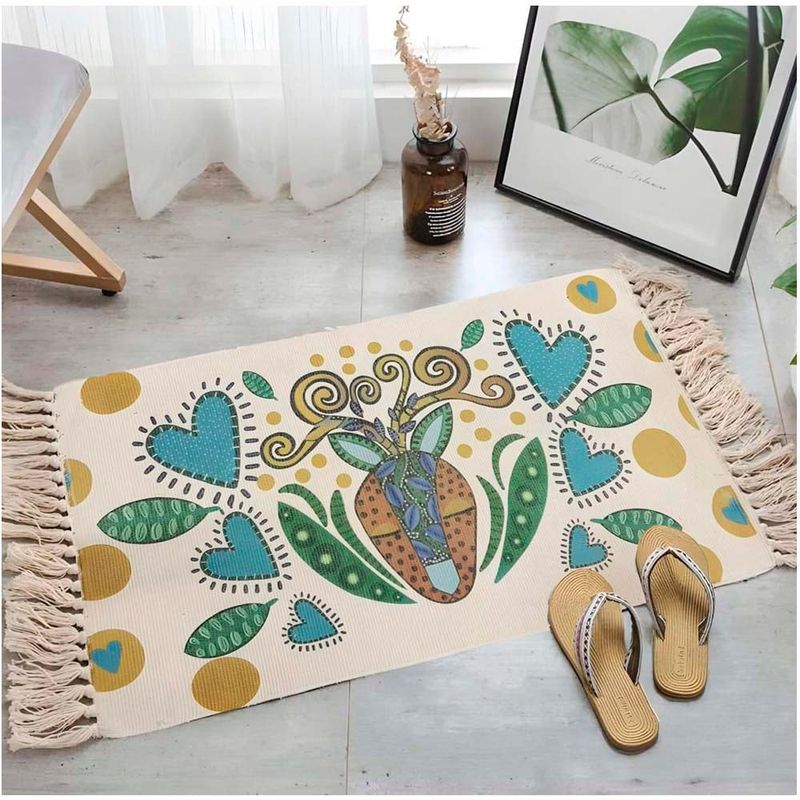 GENERICO - Bajada de cama Kilim de estilo etnico 60x90 cm 04