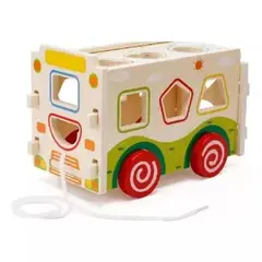 JUEGOS MAGICOS - Juego Didactico De Madera Autobus Y Forma Para Niños