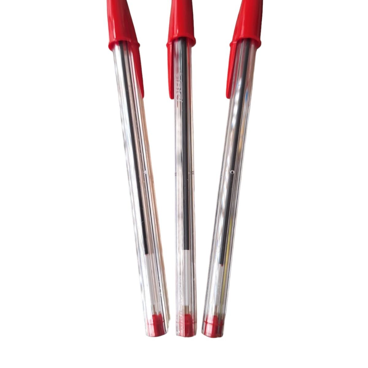 GENERICO - Lapiz Pasta Rojo Bic Cristal Pack 3 Unidades