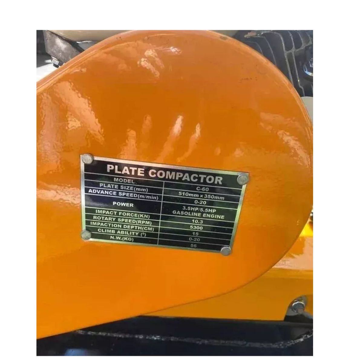 GENERICO - Placa Compactadora A Gasolina 6.5 Hp - 10.5kn - 60kg