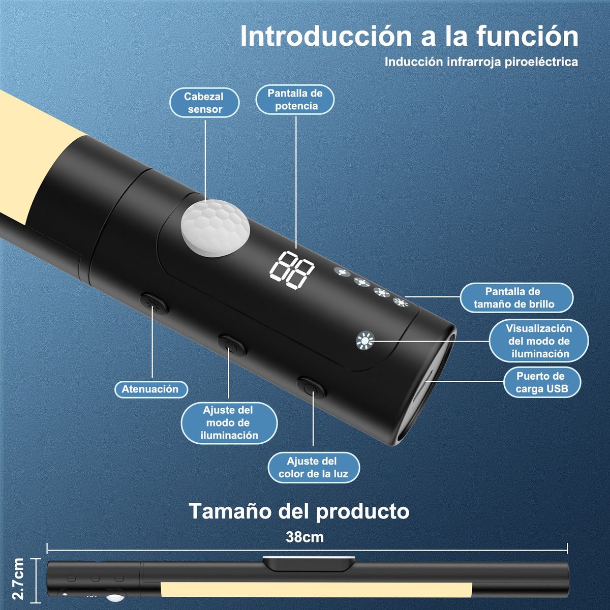 YAYKO - Luz Led Con Sensor  Barra Closet Baño Cocina