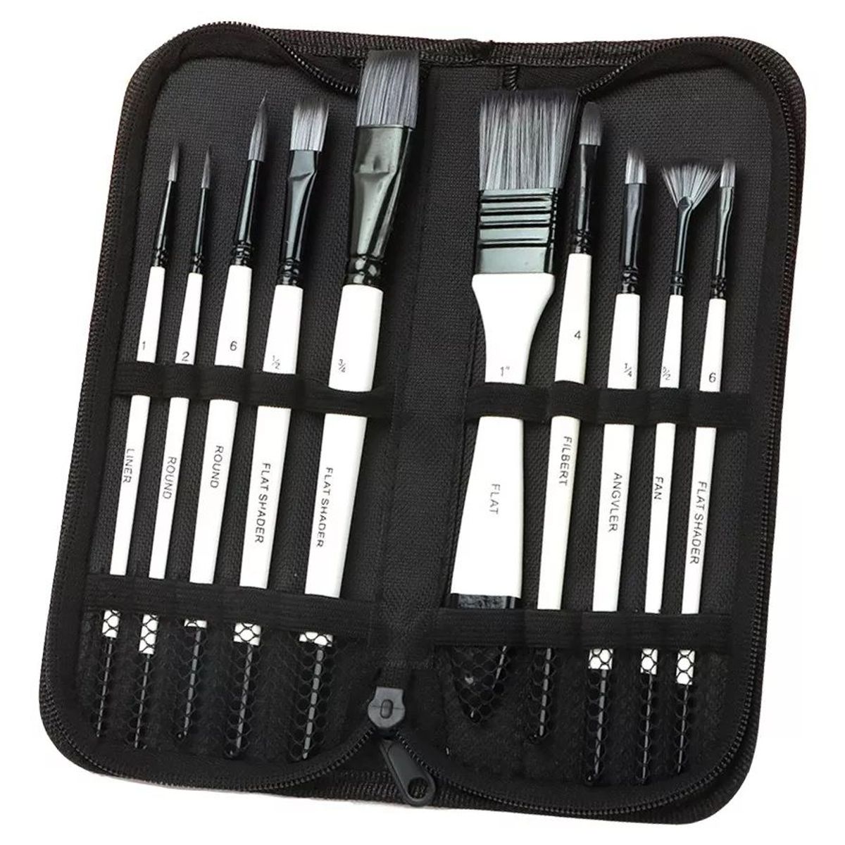 KUANGYE - Set Pinceles 10 + Bolso Profesionales Óleo Acuarela Acrílico