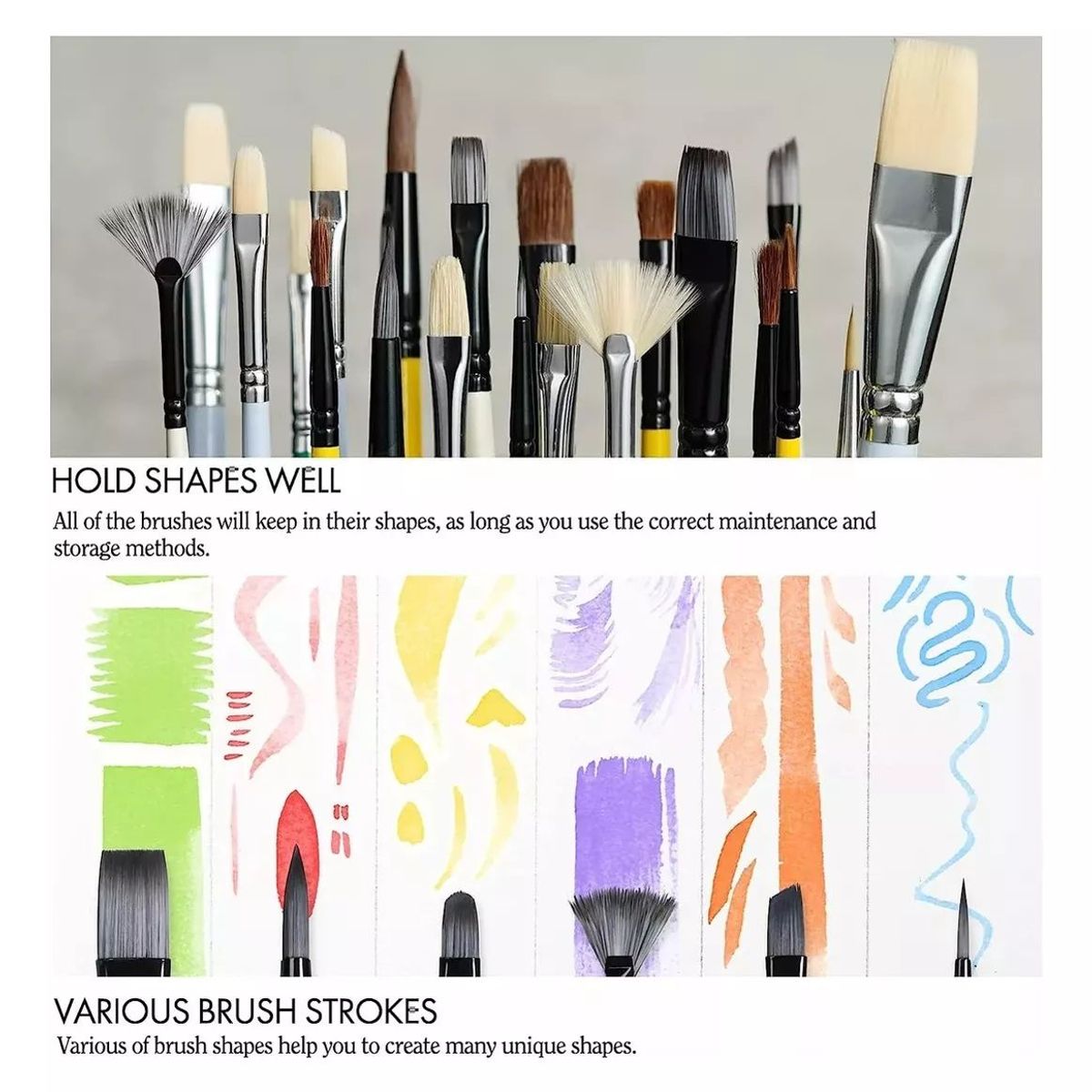 KUANGYE - Set Pinceles 10 + Bolso Profesionales Óleo Acuarela Acrílico