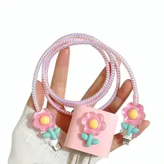 OEM - Protector Cable Flor Rosado