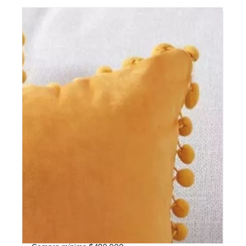 GENERICO - Funda De Cojines Con Pompones Medida 45x45 Terciopelo