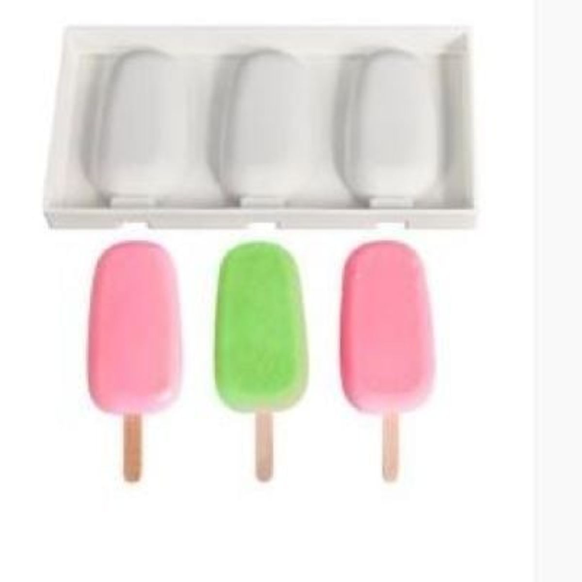 GENERICO - 2 Moldes De Silicona 3 Cavidades Paleta De Helado Con Tapa