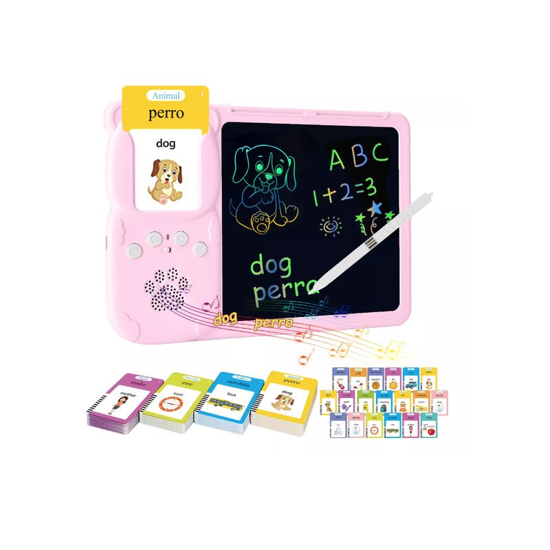 GENERICO - Tablero Didáctico Con 255 Tarjetas Español-inglés Para Niños
