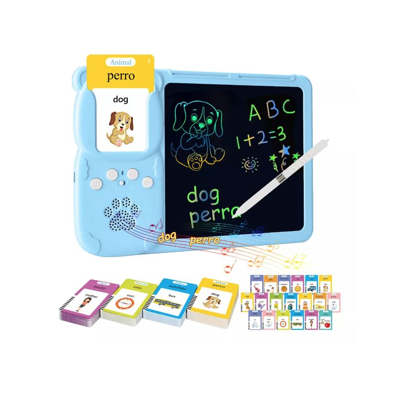 GENERICO - Tablero Didáctico Con 255 Tarjetas Español-inglés Para Niños