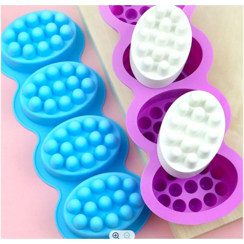 GENERICO - Molde De Silicona 4 Cavidades Jabón Exfoliante, Masaje, Repostería +Re