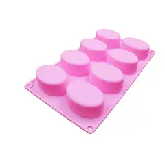 GENERICO - Molde De Silicona 8 Cavidades Ovalado, Jabón, Chocolate, Repostería