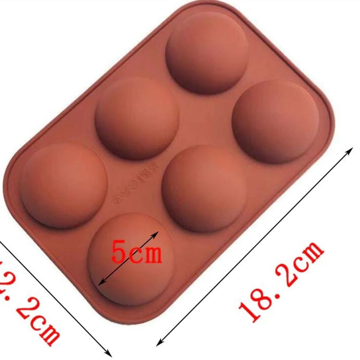 GENERICO - Molde Silicona 6 Cavidades Media Esfera, Galleta, Chocolate, Jabones