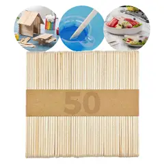 GENERICO - Palitos De Madera Paletas Para Helados Manualidades 93mm X50