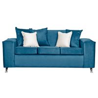 SOFAS ROSES 3 CUERPOS AZUL FELPA