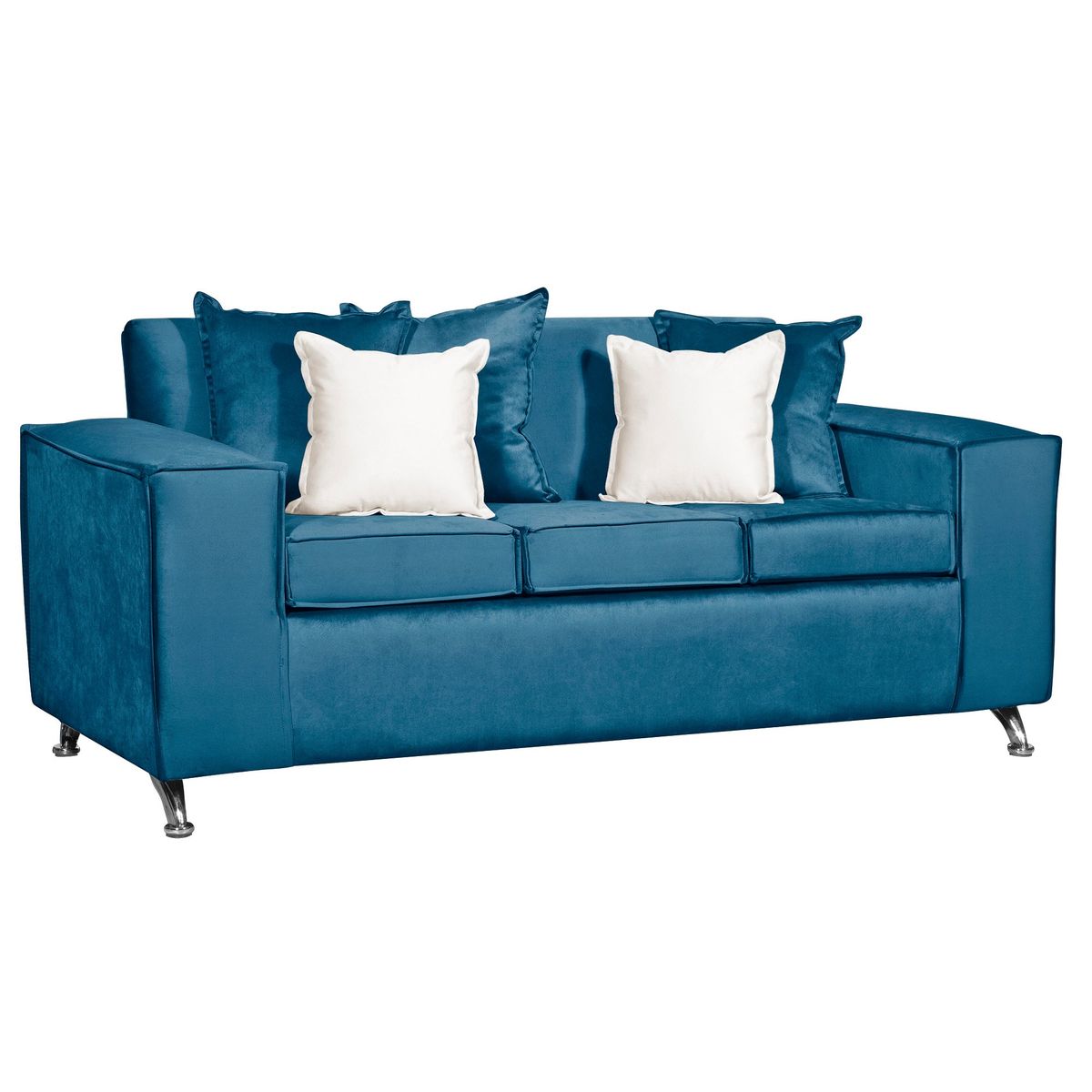 RUZAM MOBEL - SOFAS ROSES 3 CUERPOS AZUL FELPA